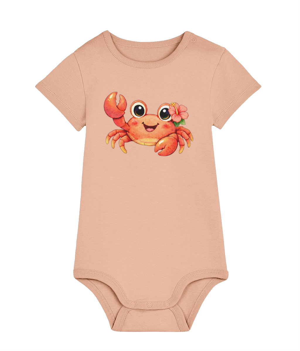 Peach baby organic cotton bodysuit by Mama Hawaii