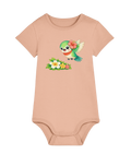 Peach Hummingbird baby organic cotton bodysuit by Mama Hawaii